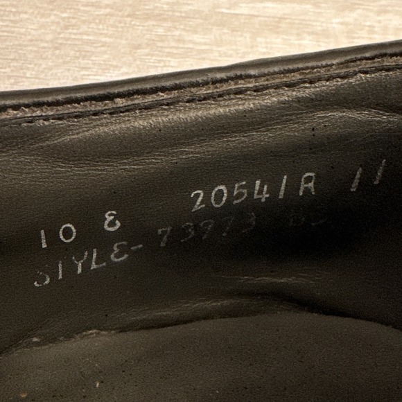 FootJoy Black Leather Lace Up Vintage Oxford Shoes Size 10 E Wide Made In USA - Picture 6 of 10